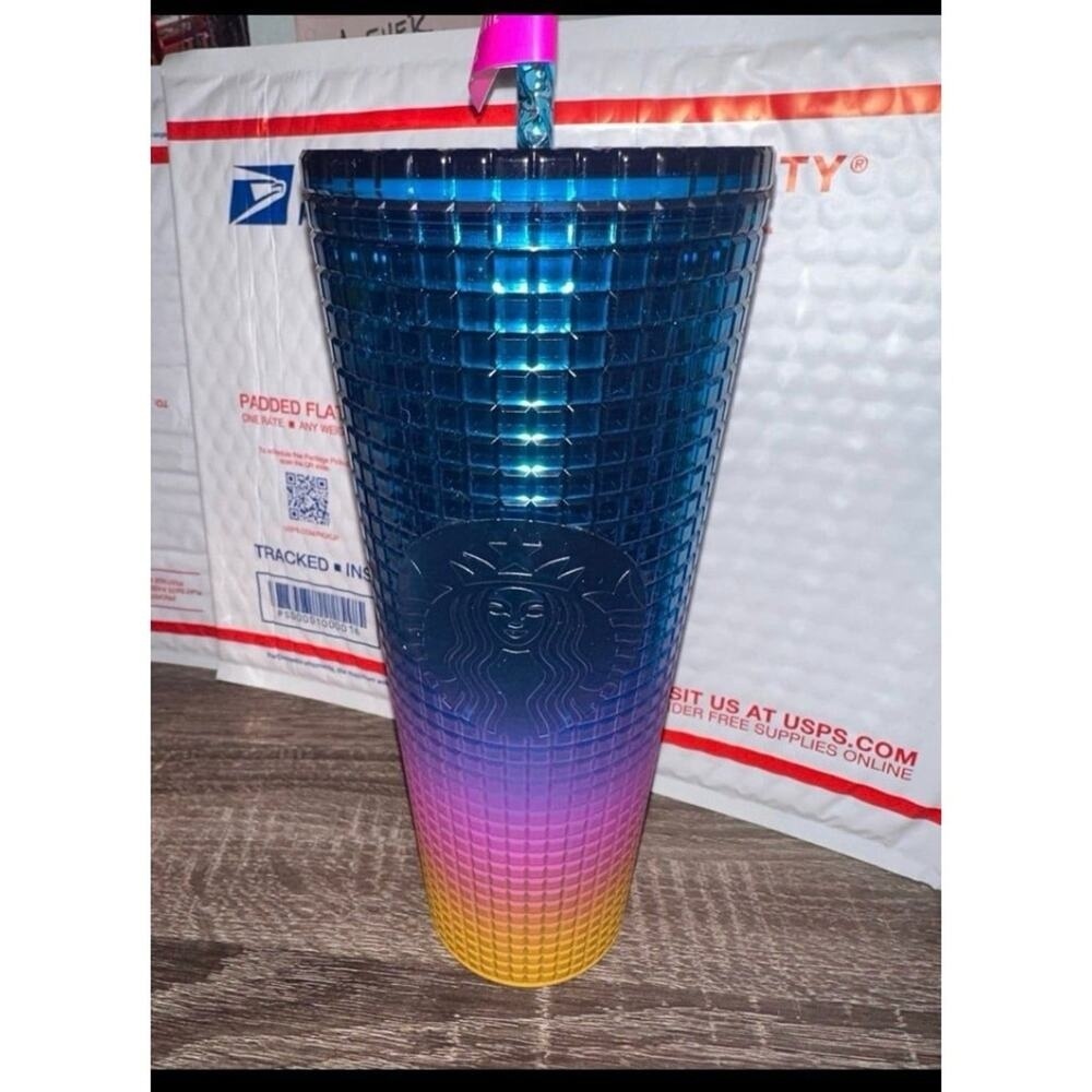 STARBUCKS TIM HAMILTON DESIGN PRIDE RAINBOW GRID cold cup‎ TUMBLER